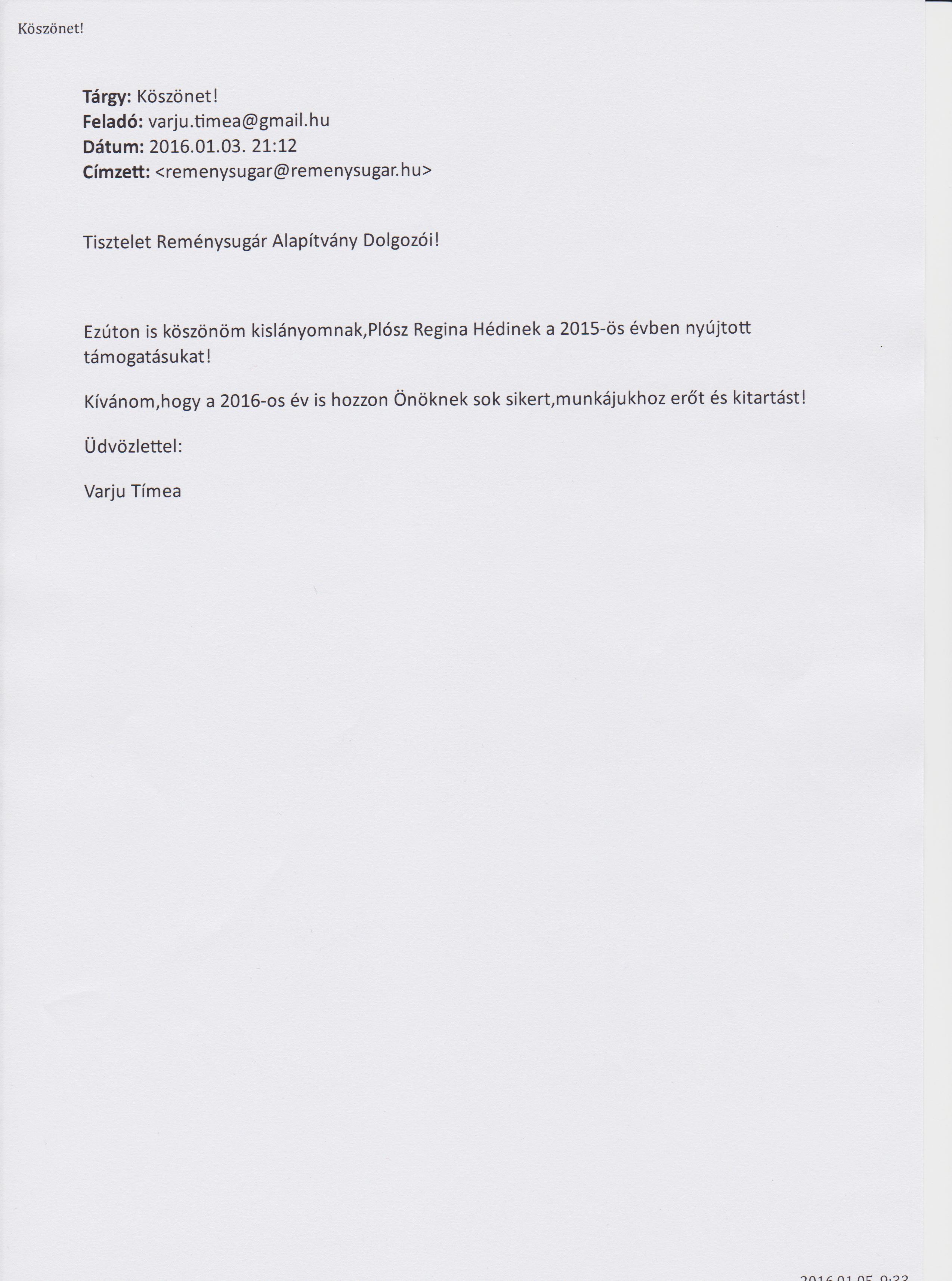 Varju Timea ksznlevl